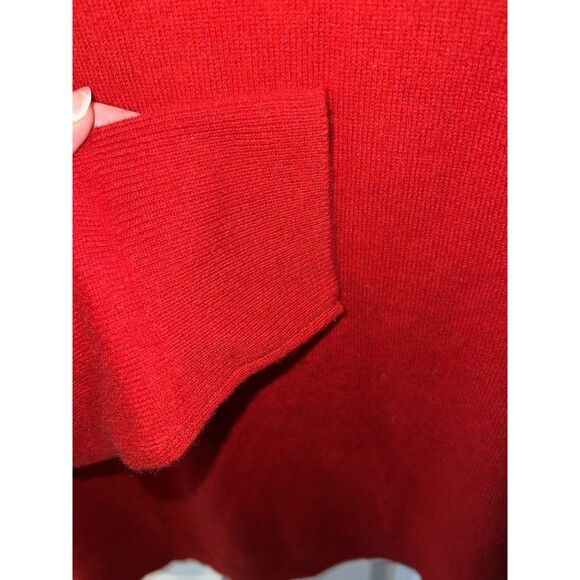 Talbots Sweater Womens Large Pure Cashmere Red Mock Turtleneck Timeless Preppy - Picture 5 of 8